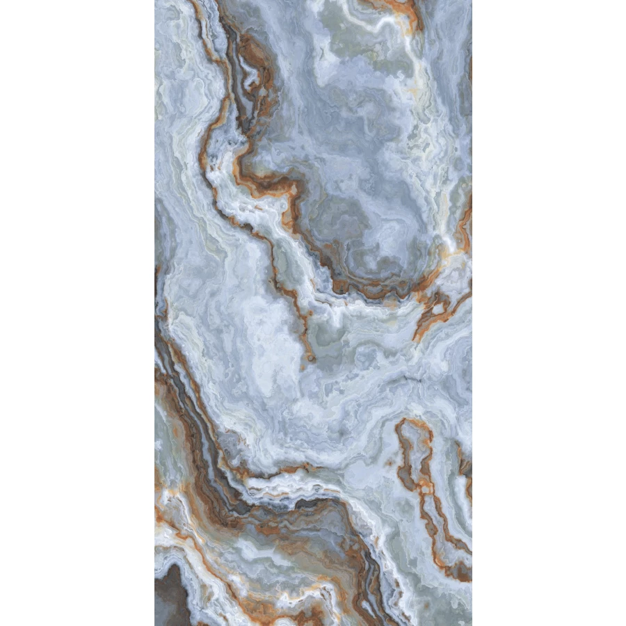 Керамогранит Seratonia Carving-Glossy GS Harlow Blue светло-голубой 120х60 см