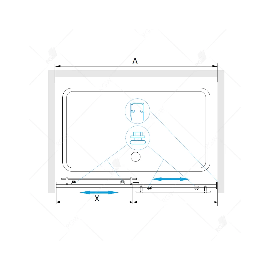 Душевая дверь RGW TO-10 01071020-21 2000 матовое-сатинат