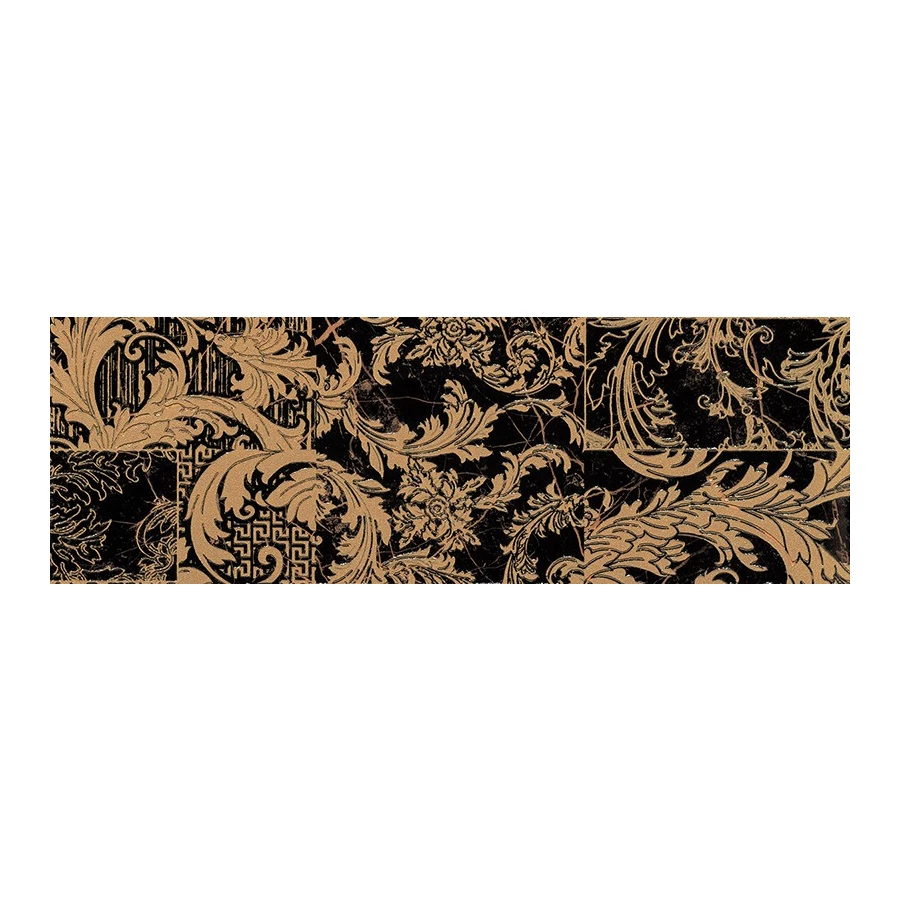 Декор Versace Marble Fascia Patchwork Nero лаппатированный 58.5х19,5 см