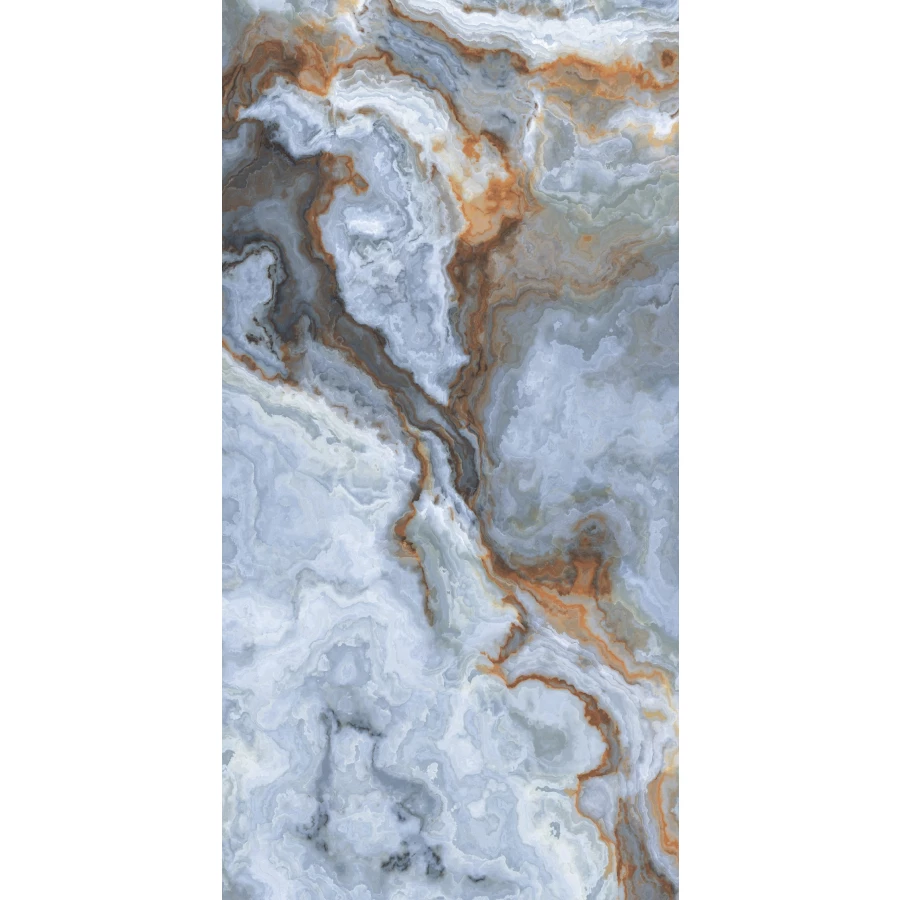 Керамогранит Seratonia Carving-Glossy GS Harlow Blue светло-голубой 120х60 см