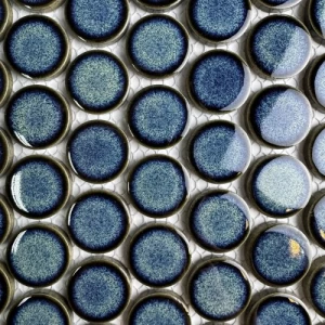 Мозаика Bonaparte Керамогранитная мозаика Round midnight blue 28х28 синяя 33х31,2 см