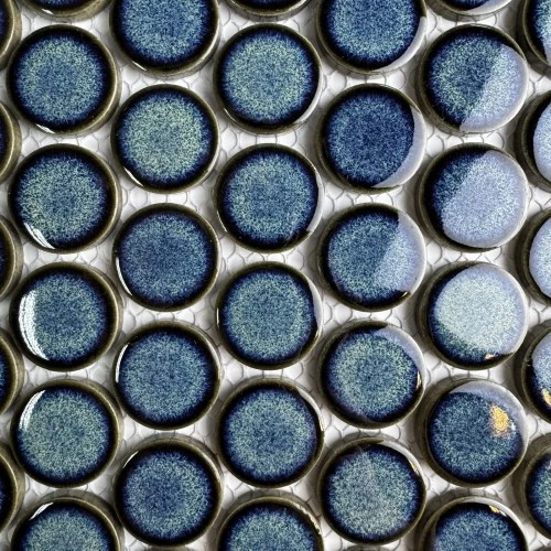 Мозаика Bonaparte Керамогранитная мозаика Round midnight blue 28х28 синяя 33х31,2 см