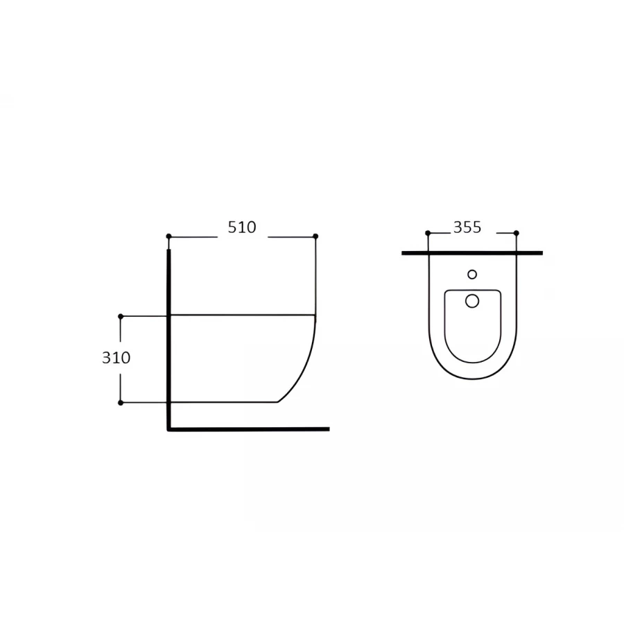 Биде Aquatek Европа подвесное серый матовый AQ1016-MG 51x35.5x31 см