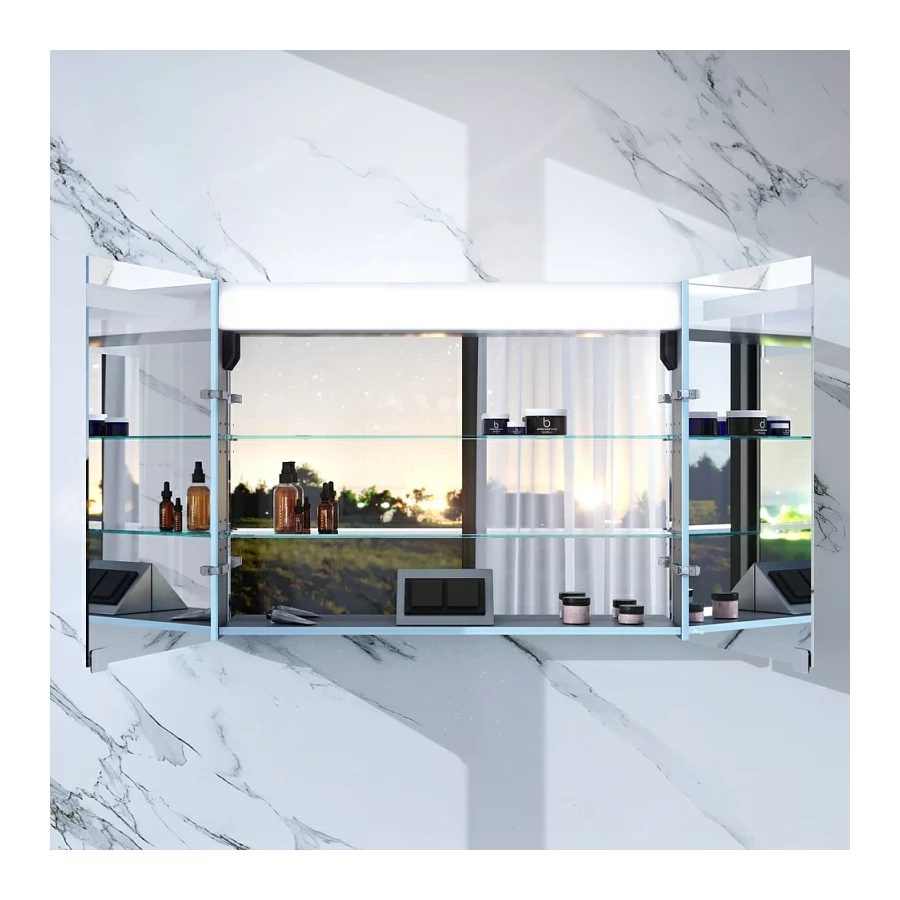 Зеркальный шкаф Am Pm Sensation с подсветкой светло-голубой M30MCX1001BG 100 см