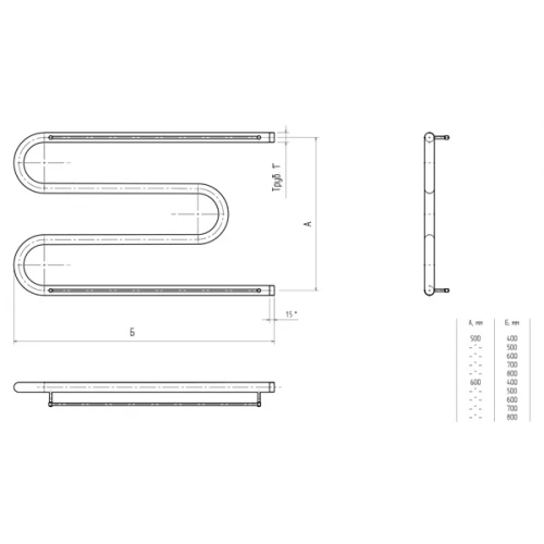 Полотенцесушитель водяной Тругор М 00-00047970 50х50 см