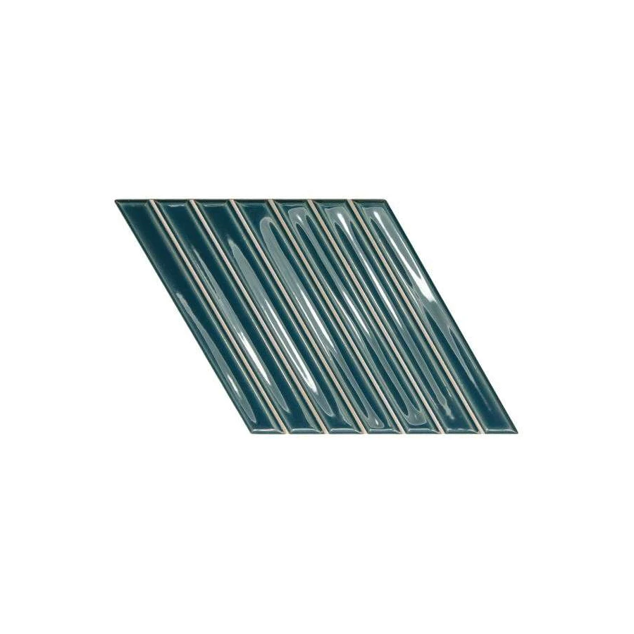 Плитка настенная WOW Spike Bars A Peacock Blue глянцевая синяя 135015 25,9х15 см