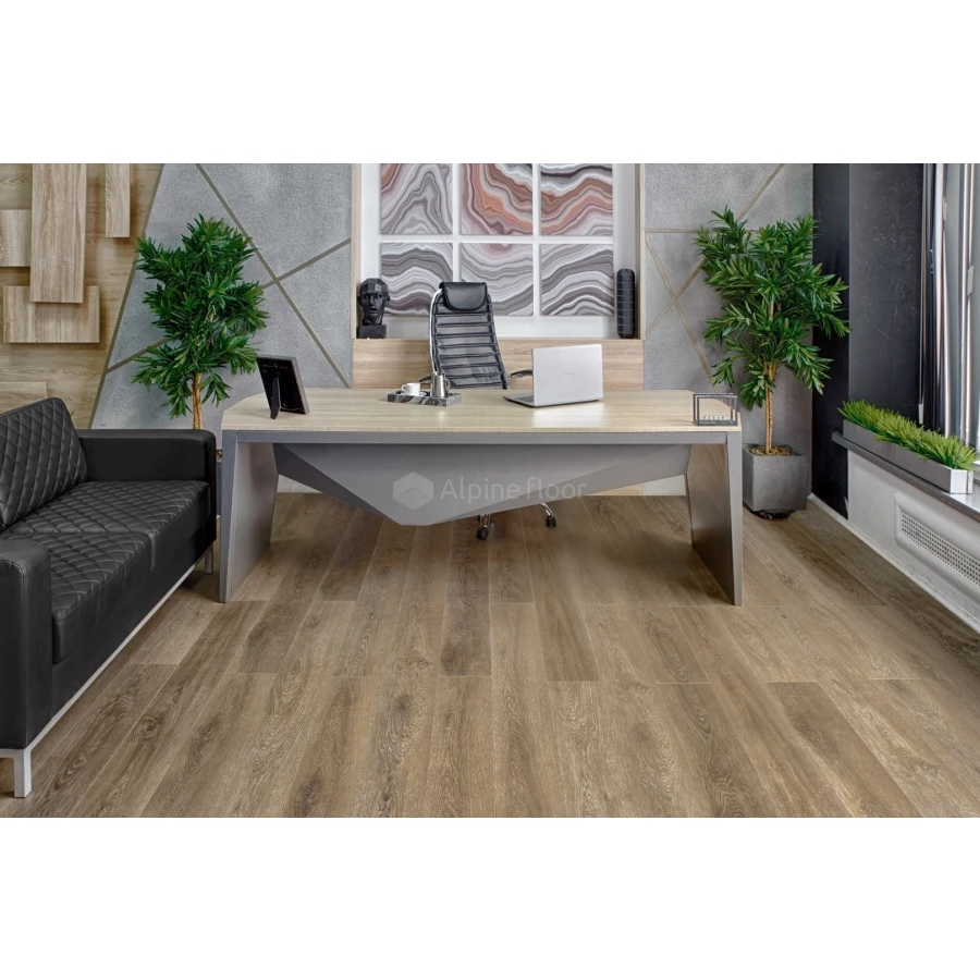 Каменный SPC ламинат Alpine Floor Grand Sequoia синхронное тиснение Вайпуа ECO 11-19 43 класс 4 мм 2.74 кв.м 152.4х18 см