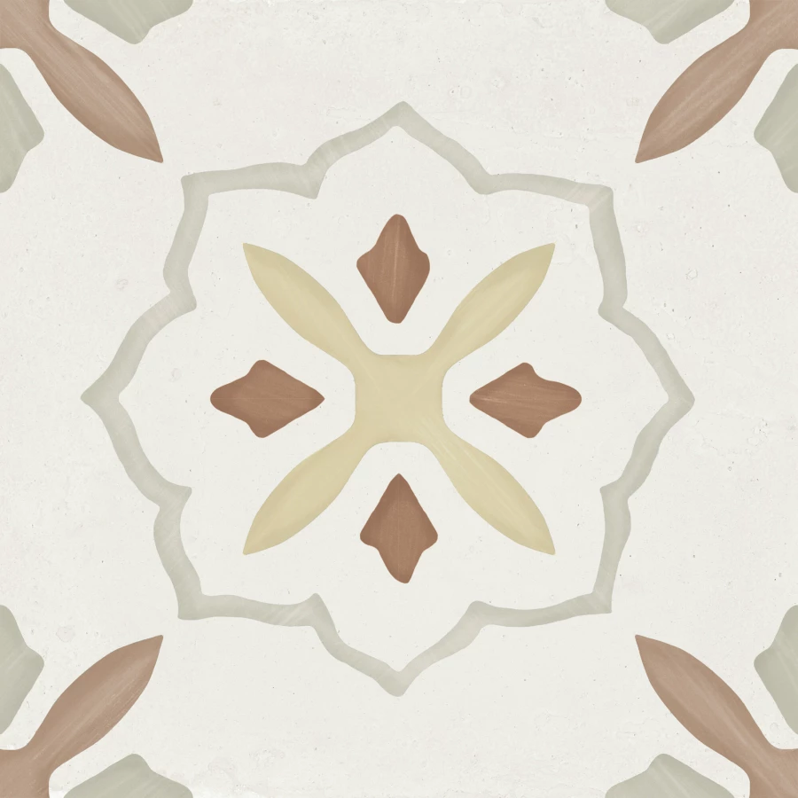 Керамогранит Harmony Peronda Llevant Clay Cross LT матовый бело-коричневый 3386040461 22,3х22,3 см