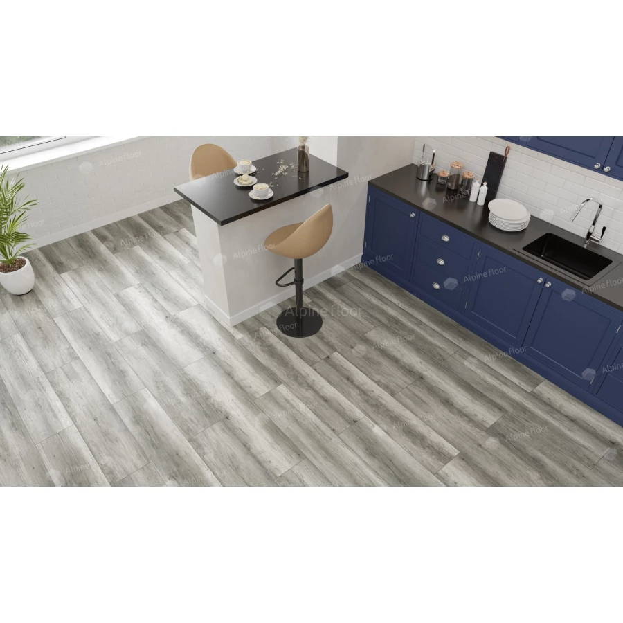 Ламинат Alpine Floor by Classen Aqua Life XL синхронное тиснение Дуб Тахо LF104-11 33 класс 8 мм 2.15 кв.м 128.5х28 см