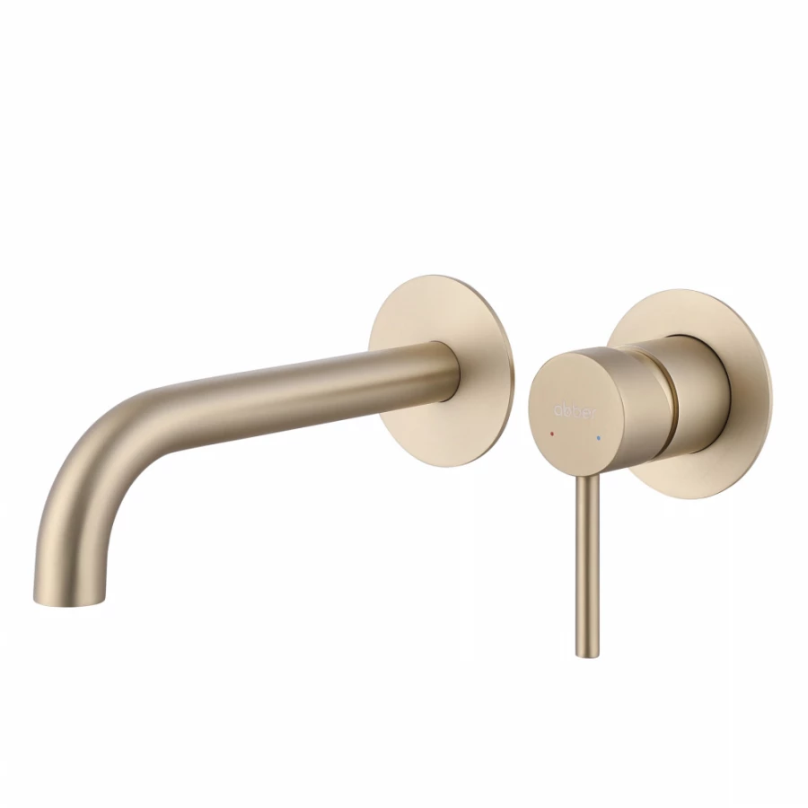 Смеситель Abber Wasser Kreis для раковины скрытого монтажа золото матовое AF8112G