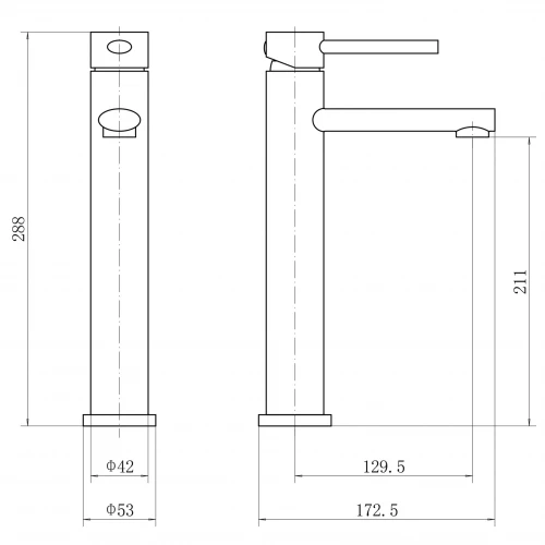 Смеситель Fashun для умывальника высокий сатин A51234