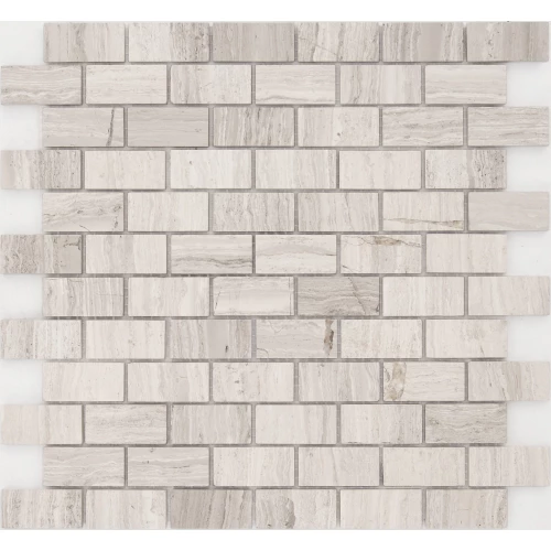 Мозаика из натурального камня Caramelle Mosaic Travertino Silver POL серый 29,8x29,8 см