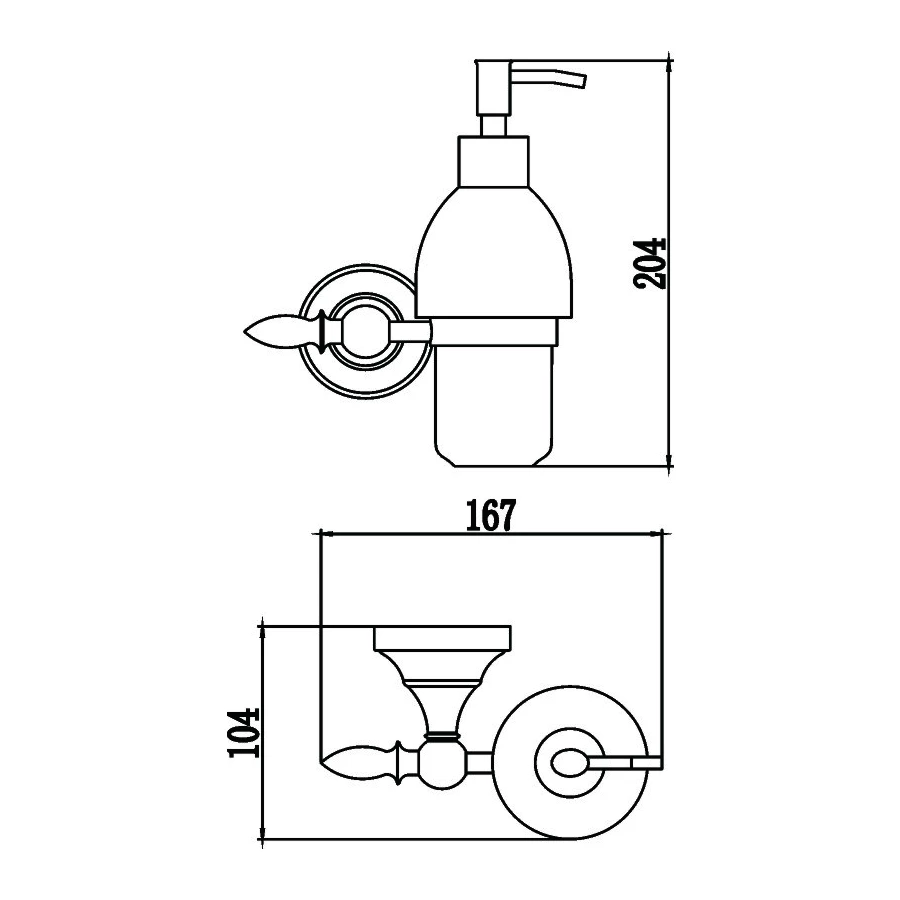 Дозатор для жидкого мыла с настенным держателем Savol 68а S-06831A