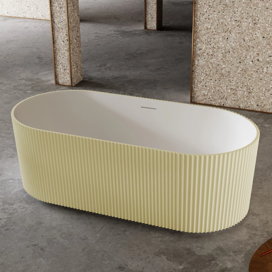 Ванна из искусственного камня Abber Stein песочная матовая AS9601MS 170х75 см