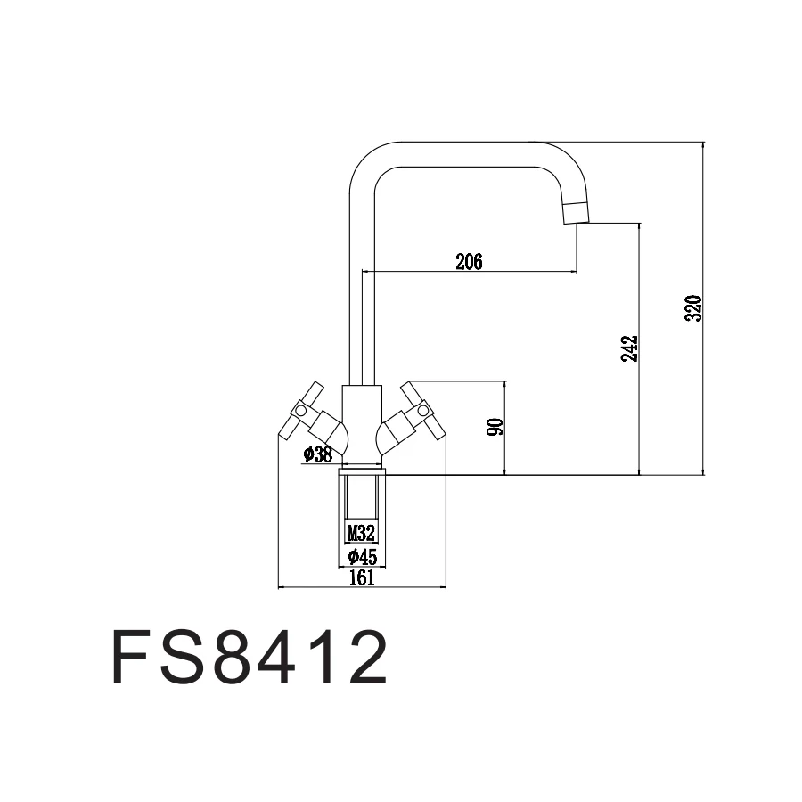 Смеситель для мойки Fmark FS8412H черный