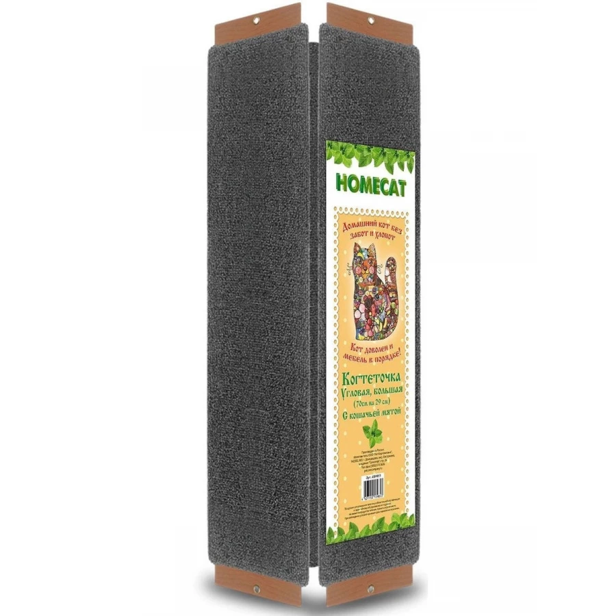 Когтеточка с кошачьей мятой угловая большая Homecat венге 4115161 70х29 см