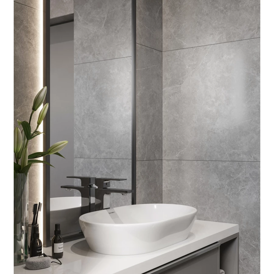 Керамогранит Creanza Oviedo Gris Solido матовый с микрогранулами серый SL1002-A 120х60 см