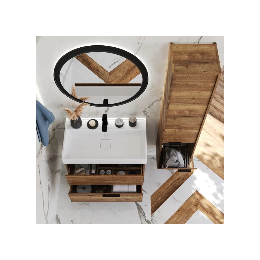 Пенал Briz Тесо Дуб Веллингтон правый коричневый 35 см