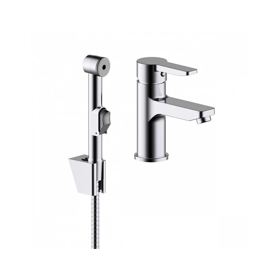 Смеситель для раковины с гигеническим душем Iddis Sena SENSB00i08 хром