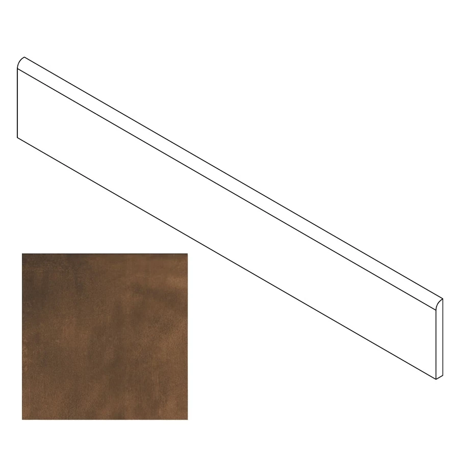 Плинтус Gresse Matera с завальцовкой бетон коричневый GRS06-24 120х9,5 см