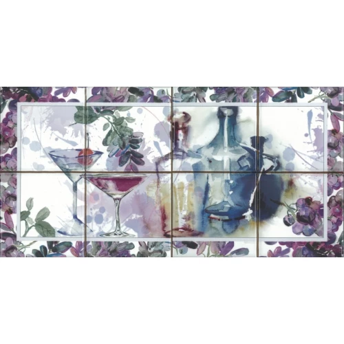 Декор Absolut Keramika Monocolor Milano Composicion Acuarela Vino ABC0000135 40х20 см