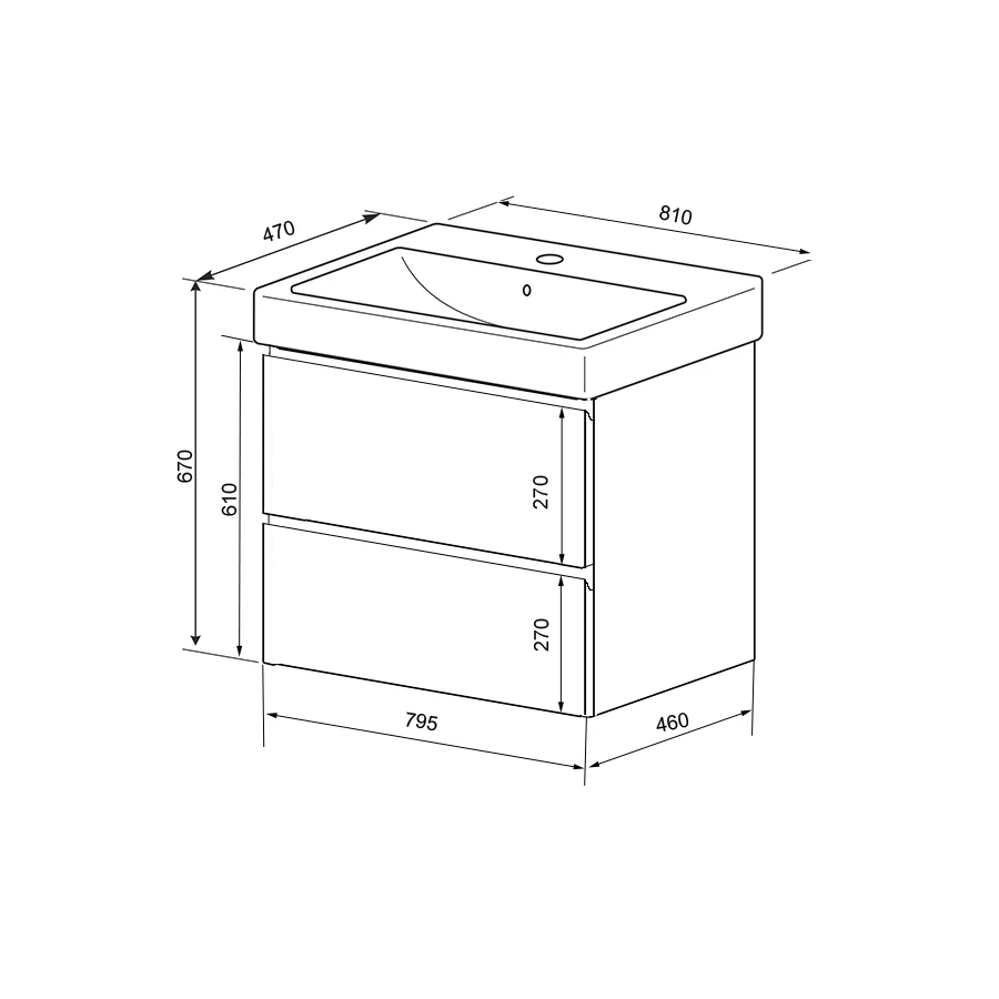 Комплект тумба Azario Мила 80 подвесная с раковиной Monte tx 80 белый матовый CS00080142 81х47х67 см