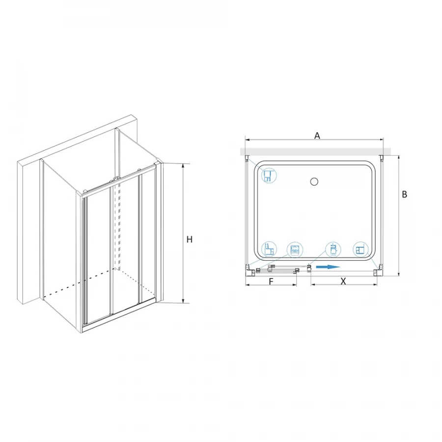 Душевой уголок RGW CL-30 P L-11 + 2Z-050-1 Прозрачное 04094000-011P 100х100 см