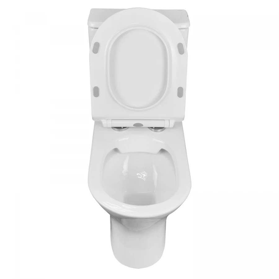 Унитаз напольный Azario Fretta Round N безободковый c быстросъемным сиденьем микролифт AZ-1038A 34х65х77 см