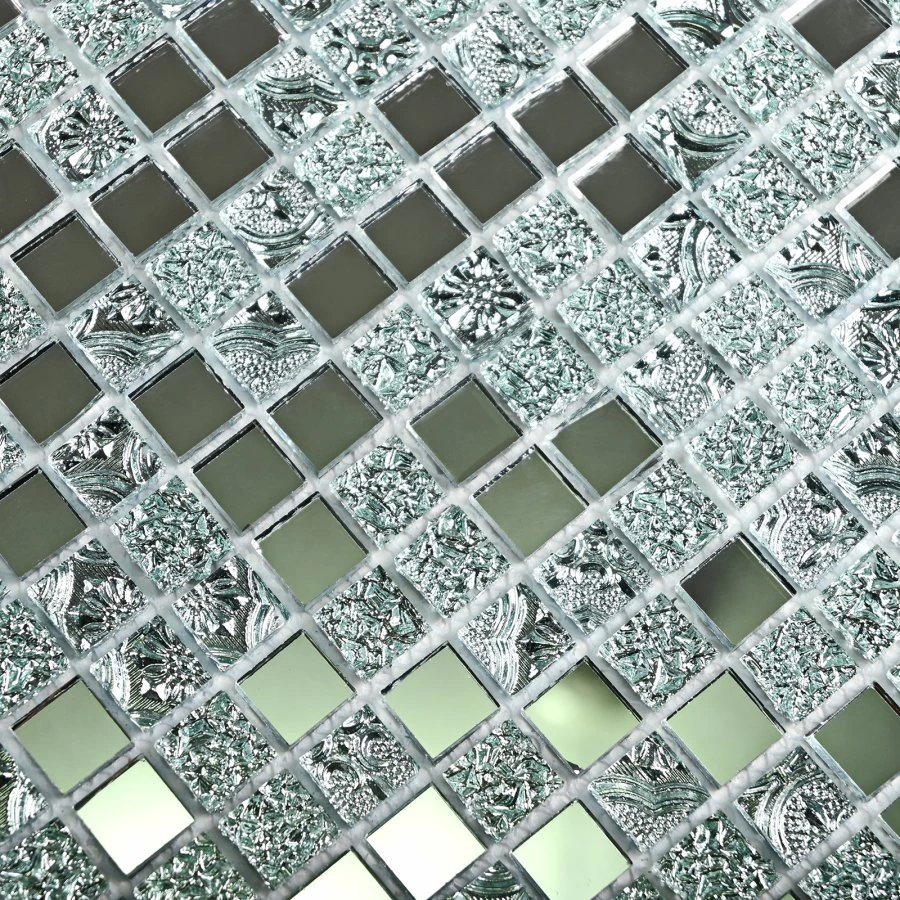 Мозаика Bonaparte Стеклянная мозаика Mirror 15х15 зеркальная глянцевая серебряная 30х30 см