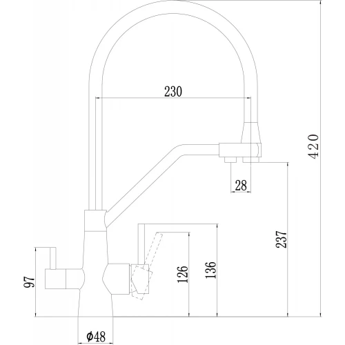 Смеситель Fmark для кухонной мойки черный FS8255-H