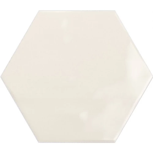 Плитка керамическая Ribesalbes Геометри Hеx Иворы Глоссы / Geometry Hex Ivory Glossy глянцевая серая PT03135 17,3х15 см