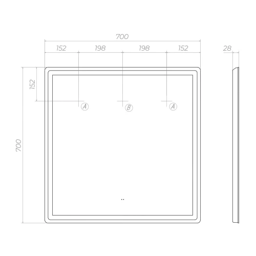 Зеркало Vigo Geometry Classic 700 074 70x70 см
