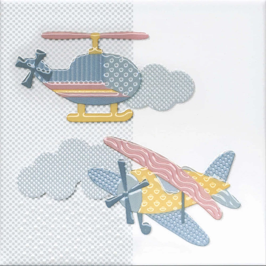 Декор Kerama Marazzi Бон Вояж Вертолёт полуматовый голубой VT/A376/5009 20x20 см