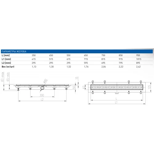 Душевой лоток Creto Walkway с решеткой хром CRE-850 WN 85 см