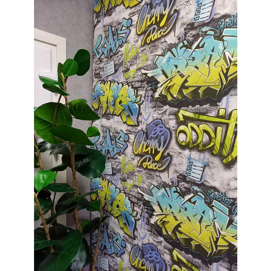 Обои флизелиновые Palitra Home HomeColor Daim зеленые HC71906-44 1.06х10.05 м