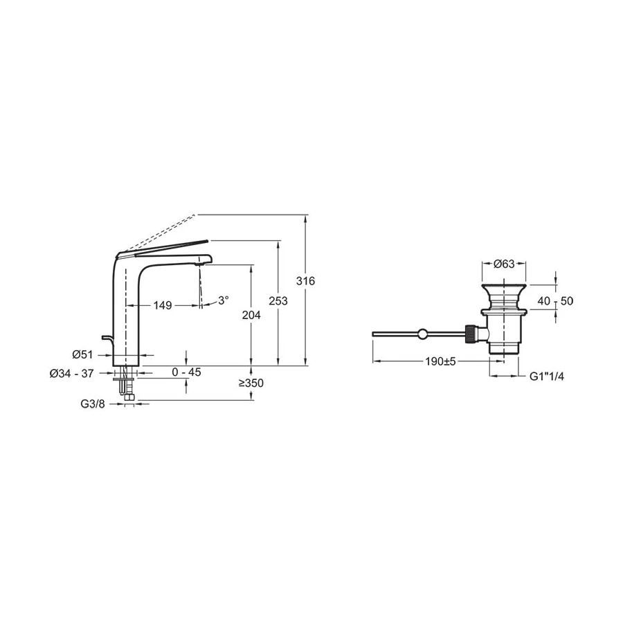 Смеситель для раковины Jacob Delafon Avid E97347-CP