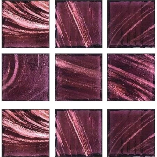 Стеклянная мозаика Rose Mosaic Gold Star сетка 2x2 глянцевая бордовая G43(5) 32,7х32,7 см