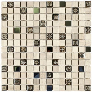 Мозаика Bonaparte Каменная мозаика Milan-2 20х20 металлизированная серая 30,5х30,5 см