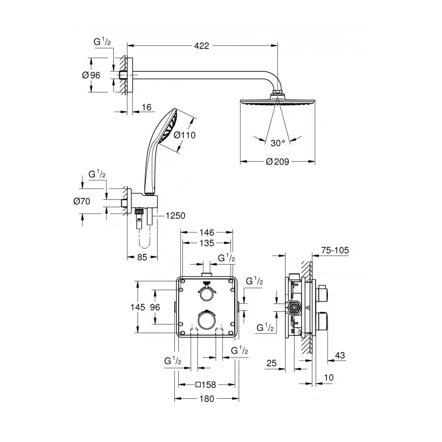 Душевая система Grohe Grohtherm 34734000