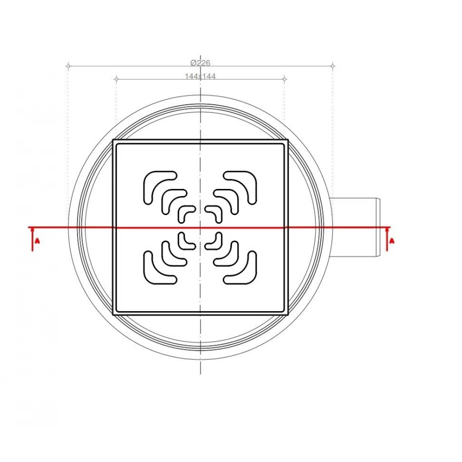 Точечный трап Pestan Confluo Standard Square 13000006 15х15 см