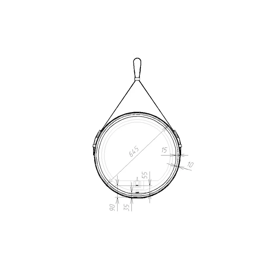 Зеркало Viant Лофт led подсветка VLOFT65-ZLED 65х65 см