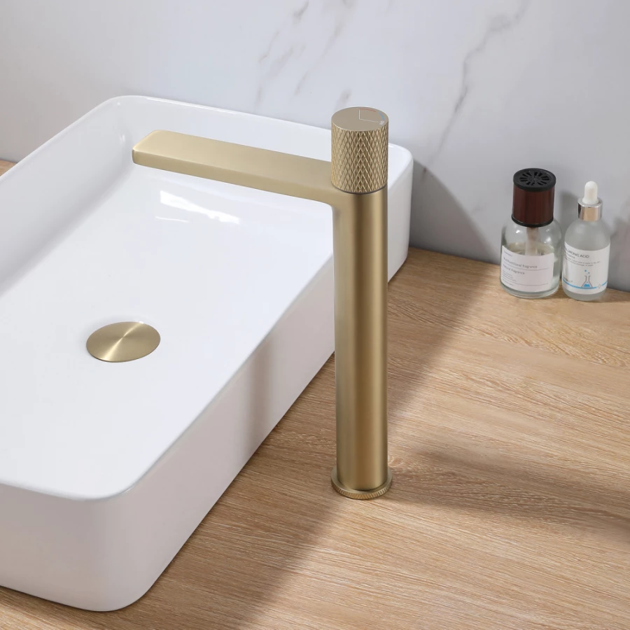 Смеситель Abber Rund для накладной раковины золото матовое AF8711G