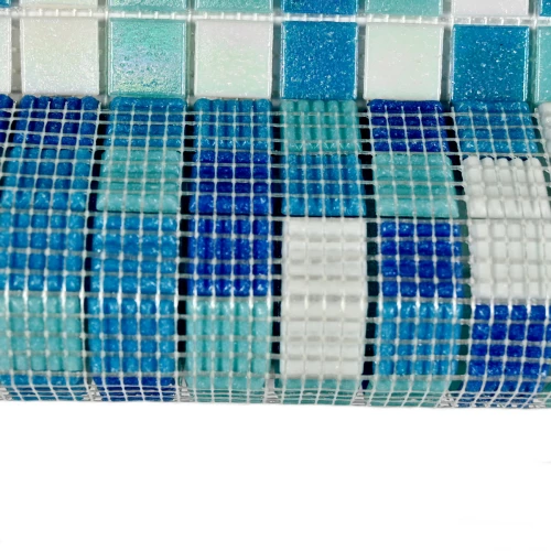 Мозаика Bonaparte Стеклянная мозаика Port 20х20 глянцевая сине-зеленая 32,7х32,7 см