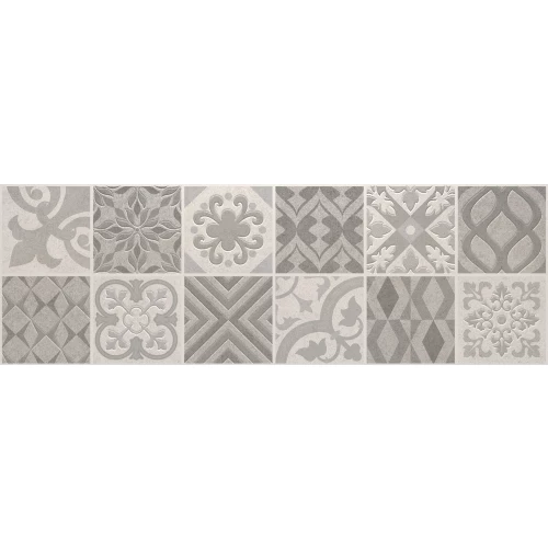 Плитка настенная Benadresa Reine Mosaico Vintage Silver матовая серая BND0592 90х30 см