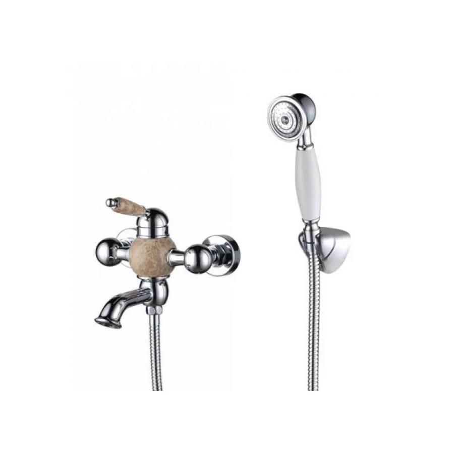 Смеситель для ванны с душем Kaiser Stone 61222 хром мраморный