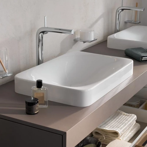 Керамический встраиваемый умывальник Keuco Edition 400 без отверстия под смеситель белый 31570317500 600*75 мм