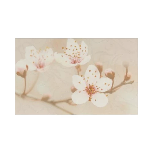 Декор Шахтинская плитка Сакура коричневый 02 25х40 