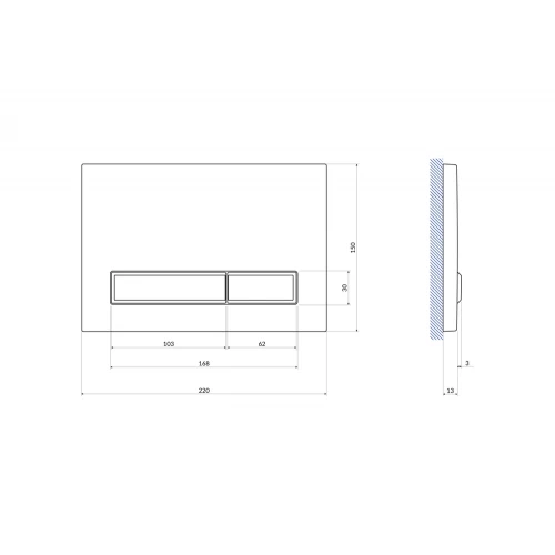 Кнопка Cersanit Blick пластик хром матовый A64078