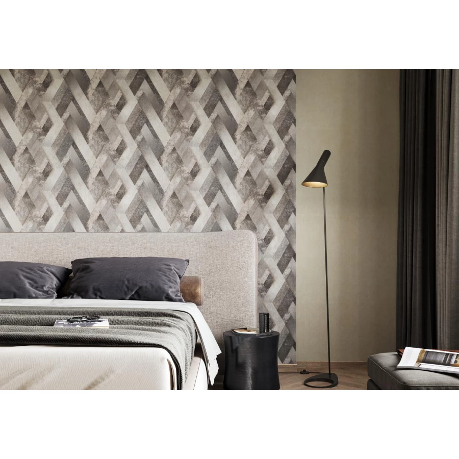 Обои флизелиновые Palitra Home Parallel коричневые HC71812-48 1,06х10,05 м