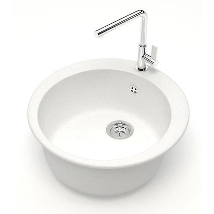 Кухонная мойка Azario Vital искусственный мрамор цвет белый CS00078342 50.7x50.7x20 см